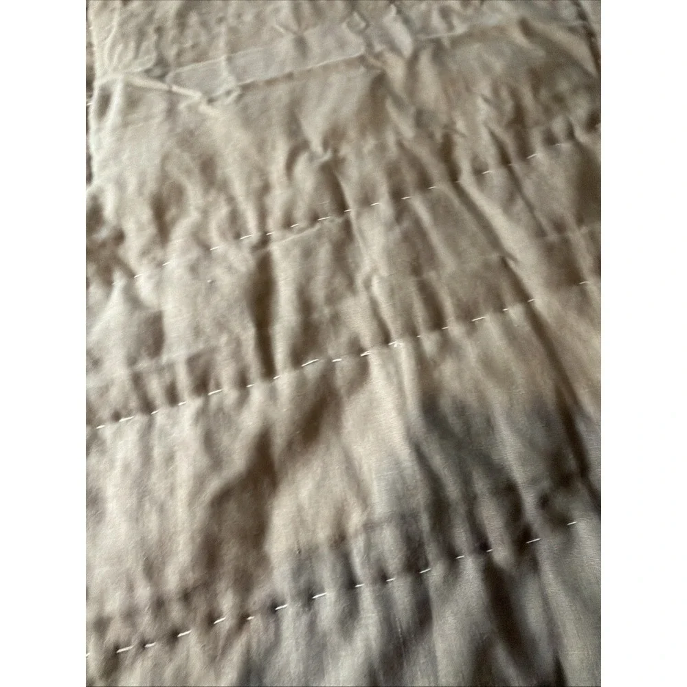 Home Collection Embroidered Quilt Only Patchwork Plaid Brown Tan Blue Full Queen